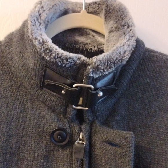 Leif Nelson Men’s Knitted Cardigan Slim Fit Hoodie.  Size L - Picture 3 of 16